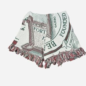 Fringe Blanket Graphic Womens' shorts-Upcycled & Handmade